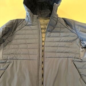 Lululemon Men's Medium Navy Blue Jacket (aka down-filled hoodie)